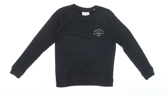 Jack Wills Women's Black Size 8 Crew Neck Sweatshirt