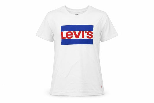Levi's Men's White Small Logo Graphic Short Sleeve T-Shirt