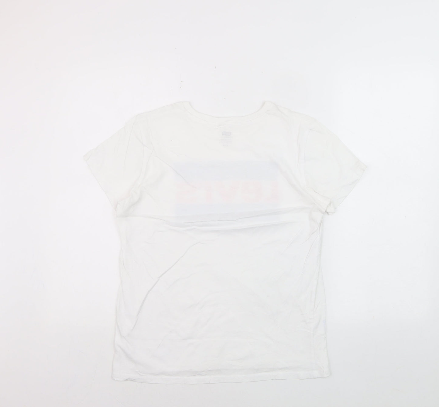 Levi's Men's White Small Logo Graphic Short Sleeve T-Shirt