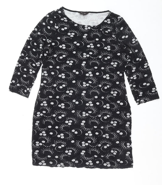 Phase Eight Women Black Size 14 Shift Knee Length Dress