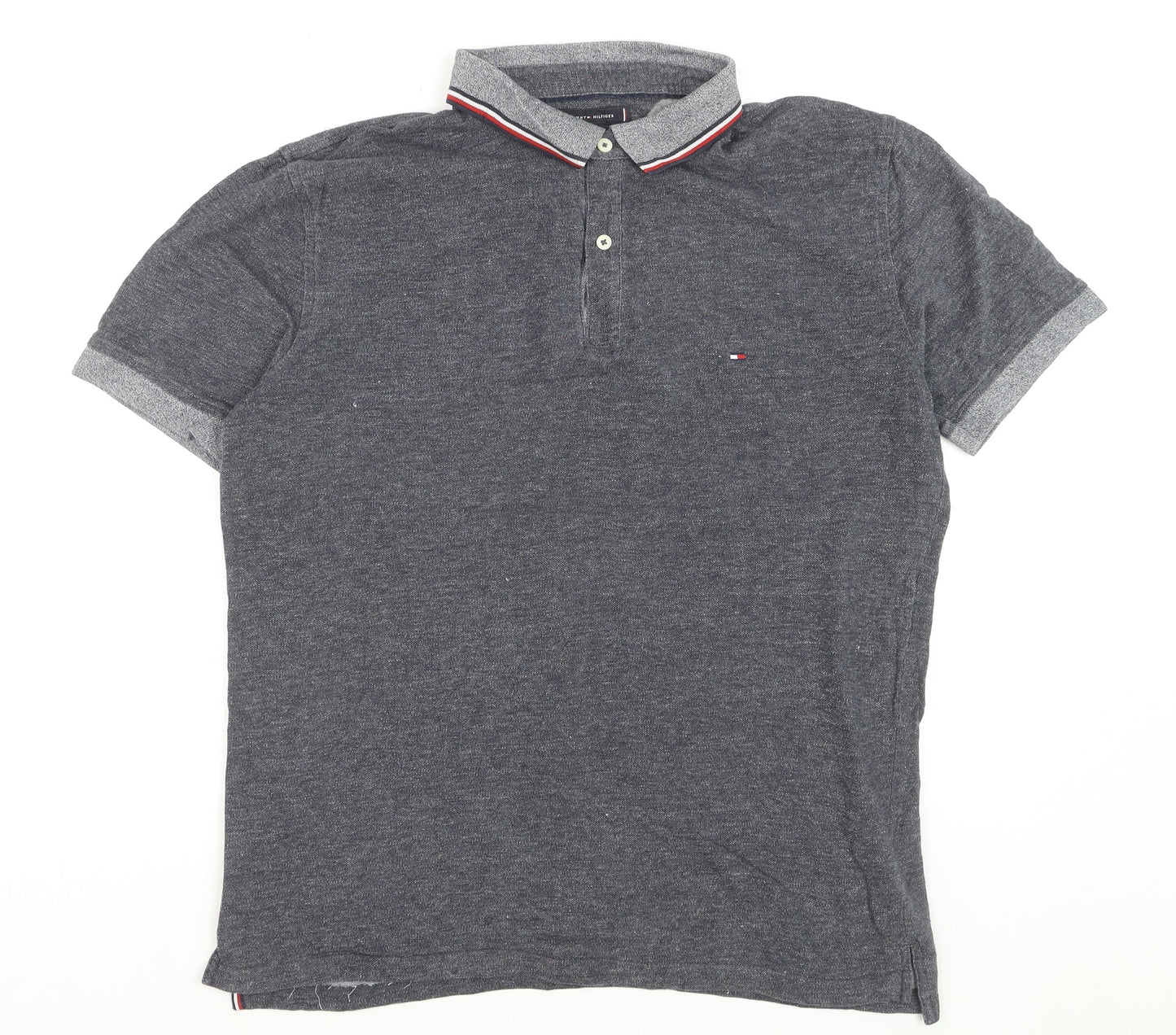 Tommy Hilfiger Men's Grey Regular Fit Short Sleeve Polo XXL