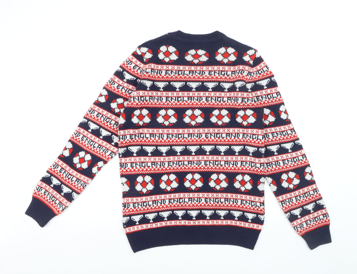Next Men’s Blue Christmas Fair Isle Jumper XS Crew Neck Knit