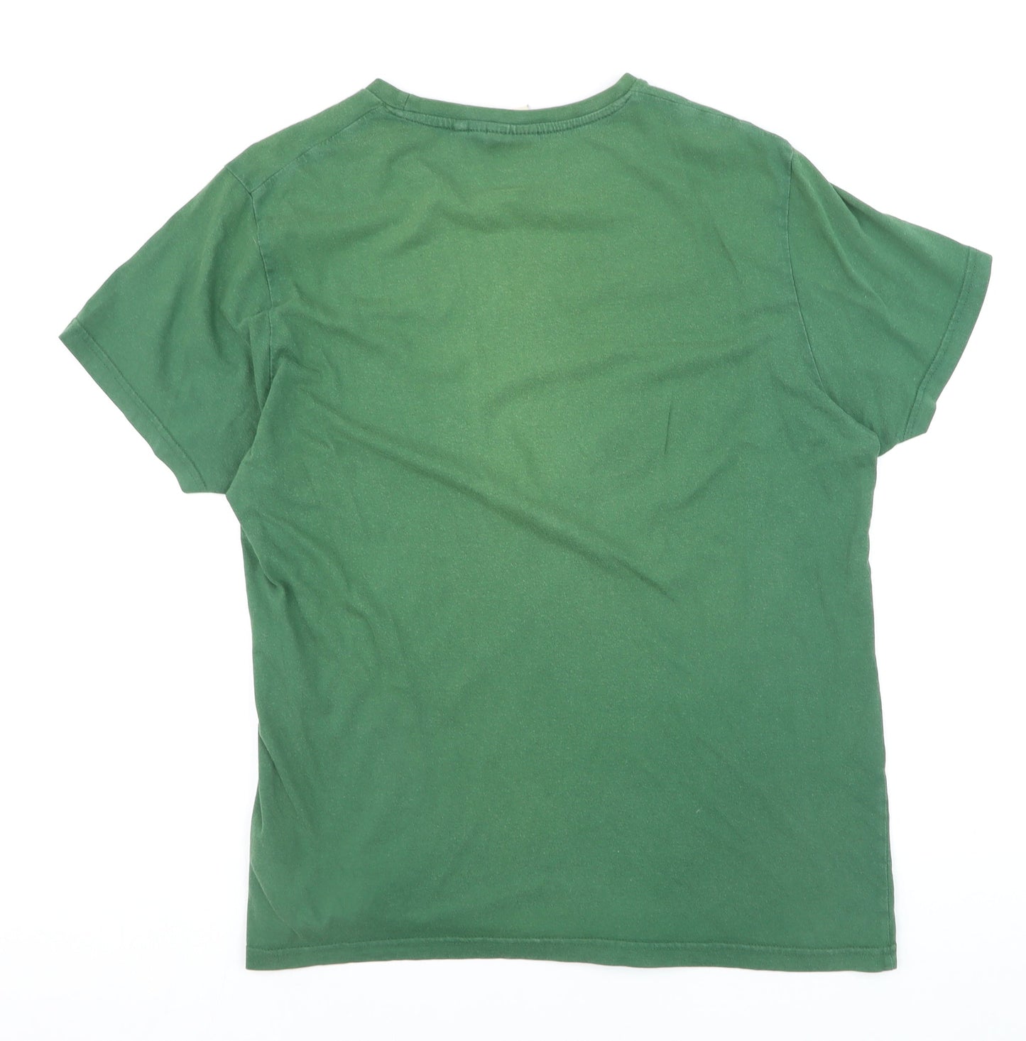 Lee Cooper Men's Green Crew Neck Graphic T-Shirt Size L Regular Fit