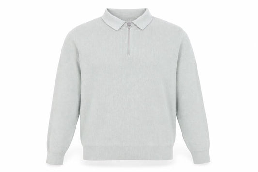 Marks & Spencer Men's Green Collared 1/2 Zip Cotton Blend Jumper M