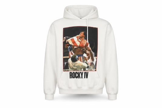 boohooMAN Men’s White Rocky IV Pullover Hoodie Size S