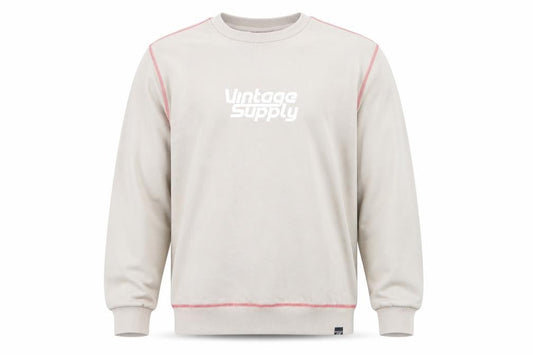 Vintage Supply Men's Beige Graphic Pullover Sweatshirt M