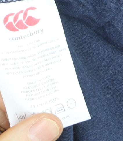 Canterbury Womens Blue Cotton England RFU Rose T-Shirt Size L