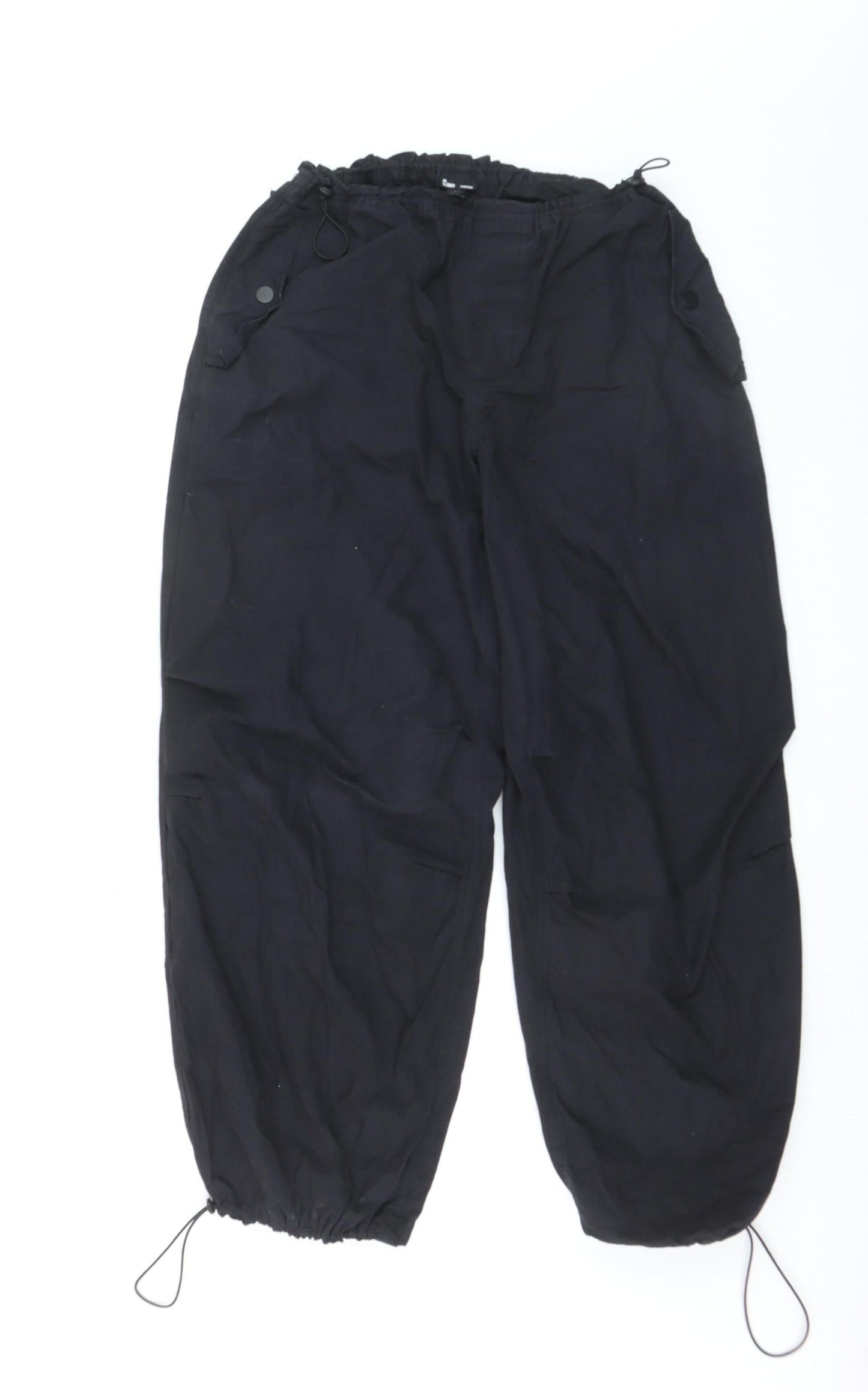 River Island Women’s Black Cargo Trousers Size 8 Relaxed Fit