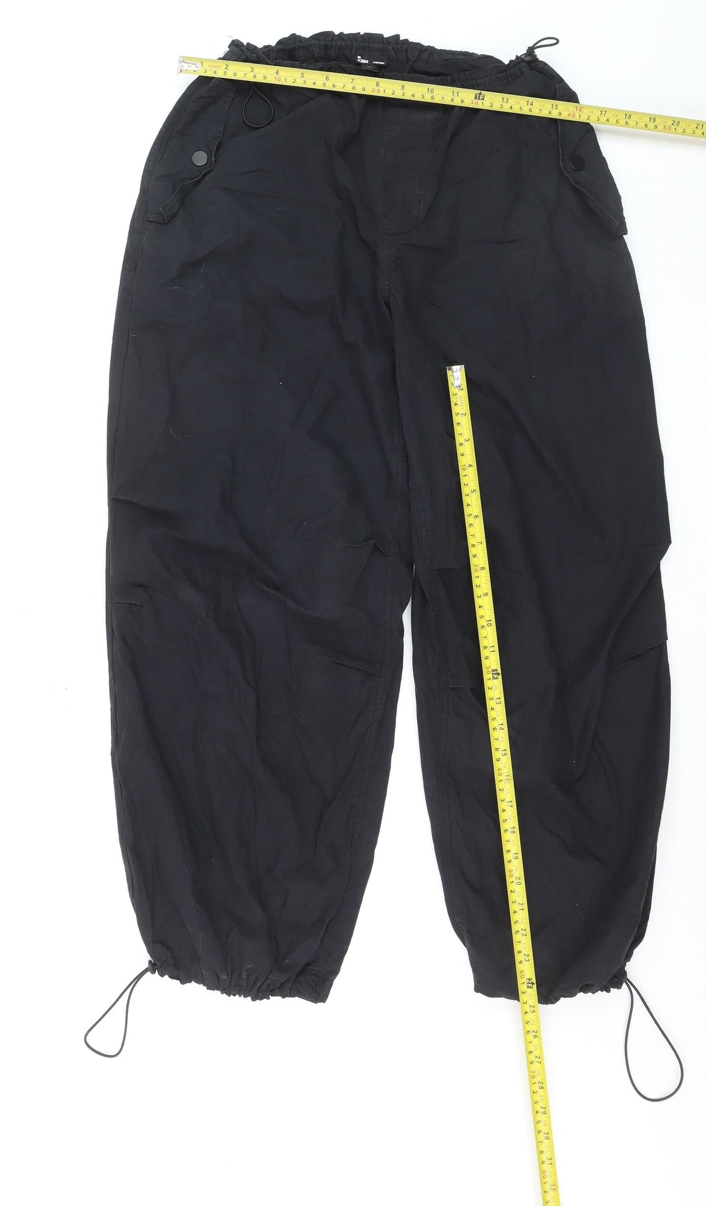 River Island Women’s Black Cargo Trousers Size 8 Relaxed Fit