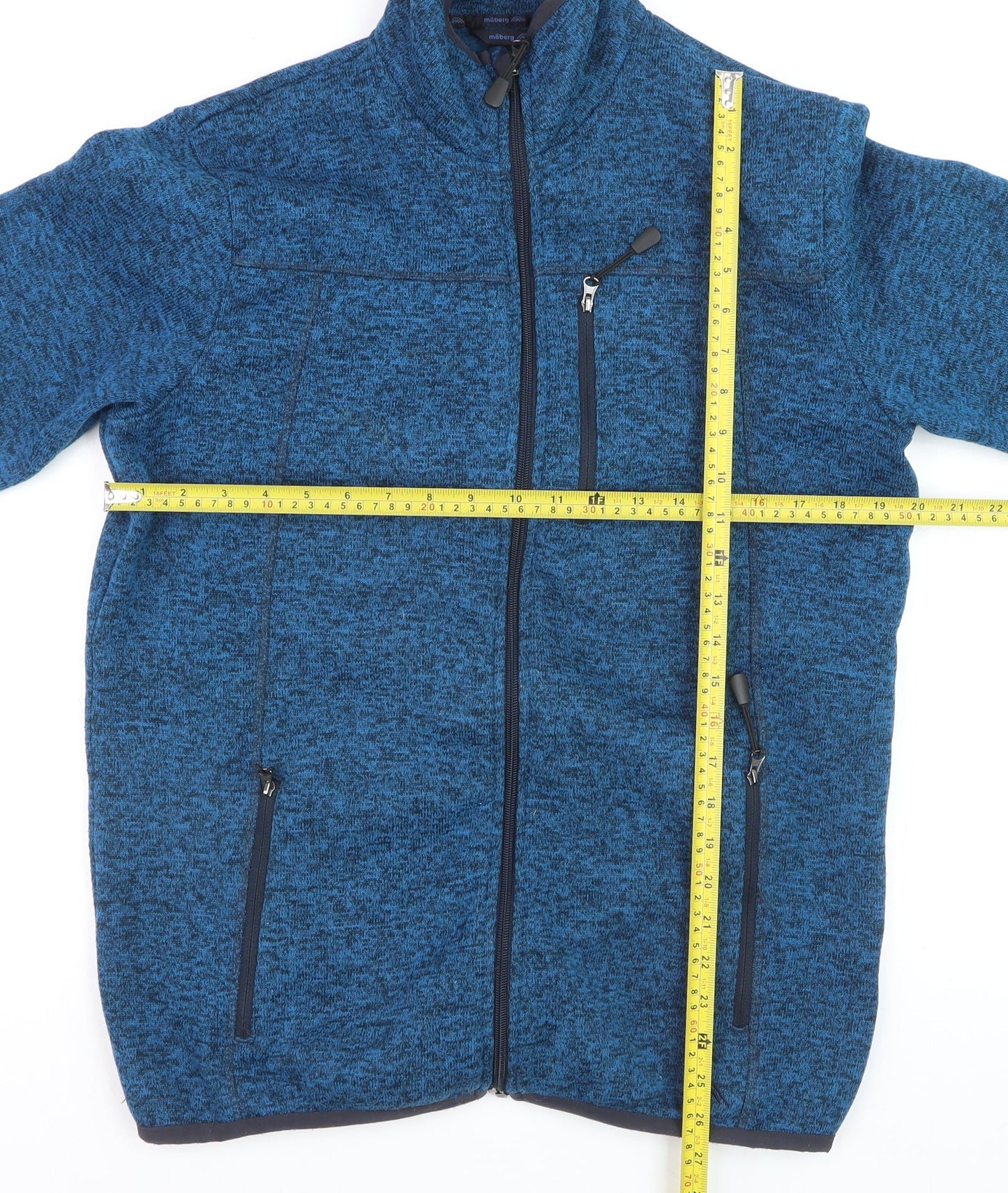 Möberg Men's Blue Full Zip Fleece Sweatshirt Size M