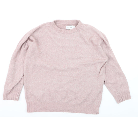 Topman Men Pink Wool Blend Crew Neck Jumper Size M Casual Knitwear