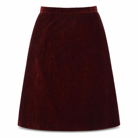 Marks & Spencer Womens Red Velvet A-Line Skirt Size 14