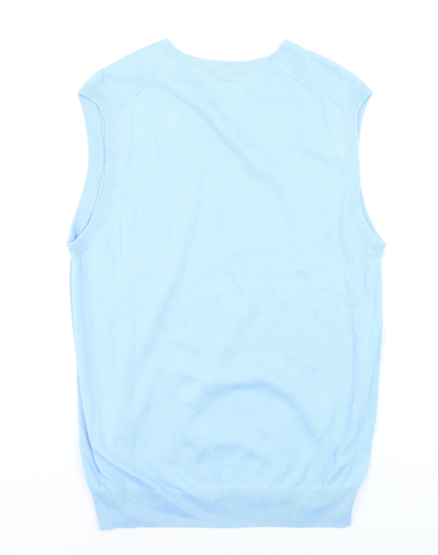 Chaps Men's Blue Cotton V-Neck Sleeveless Knit Vest M