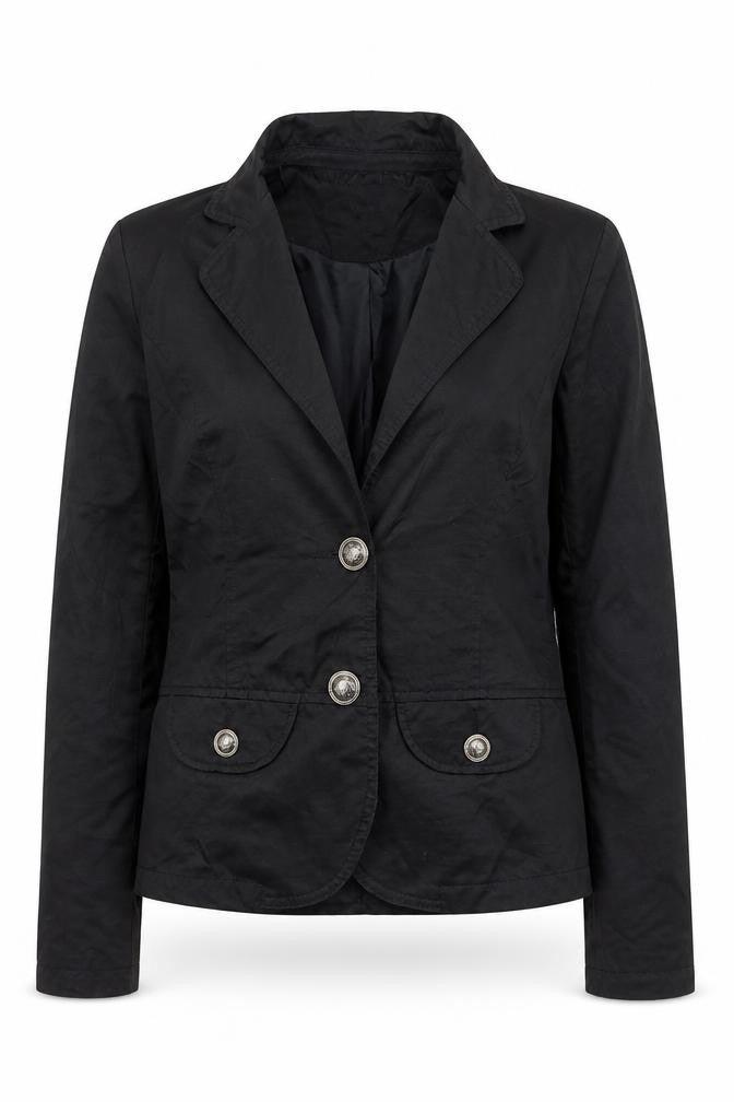 Stunner Women's Black Tailored Two-Button Blazer Jacket Size L