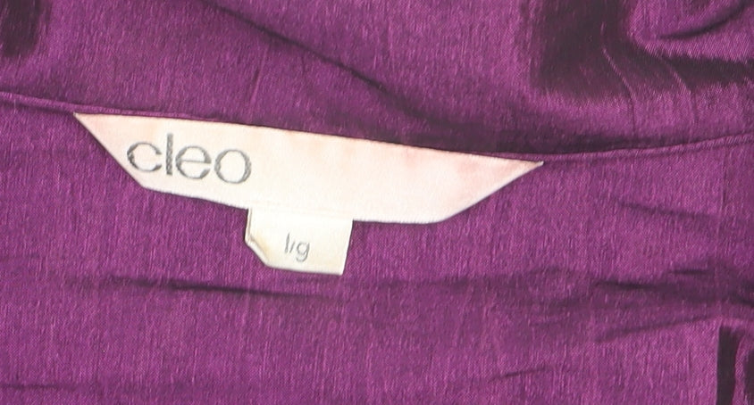 Cleo Women’s Purple Belted Suit Jacket L Satin Look Formal Wear