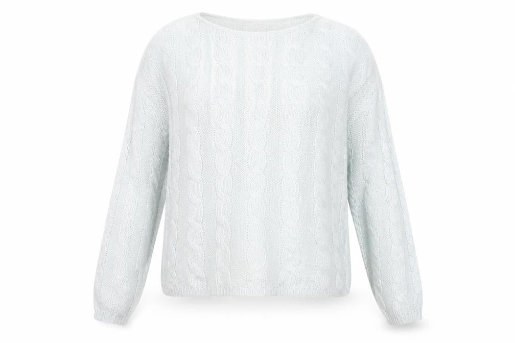 Jones New York Womens Ivory Cable-Knit Wool Blend Jumper S