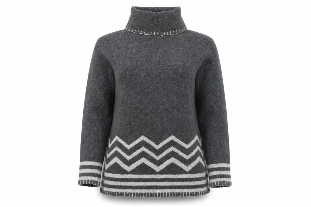 BHS Women’s Grey Roll Neck Wool Pullover Jumper Size 14-16