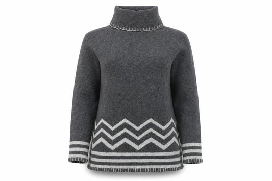 BHS Women’s Grey Roll Neck Wool Pullover Jumper Size 14-16