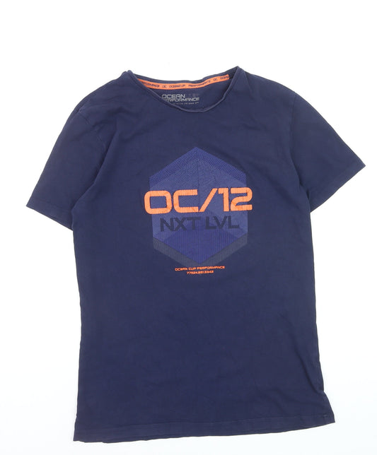 Ocean Cup Performance Men's Blue L Graphic Sports T-Shirt