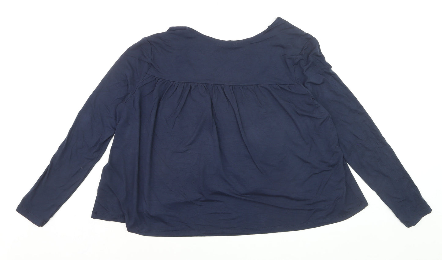 H&M Women’s Blue Viscose Long Sleeve Open Cardigan Size 12