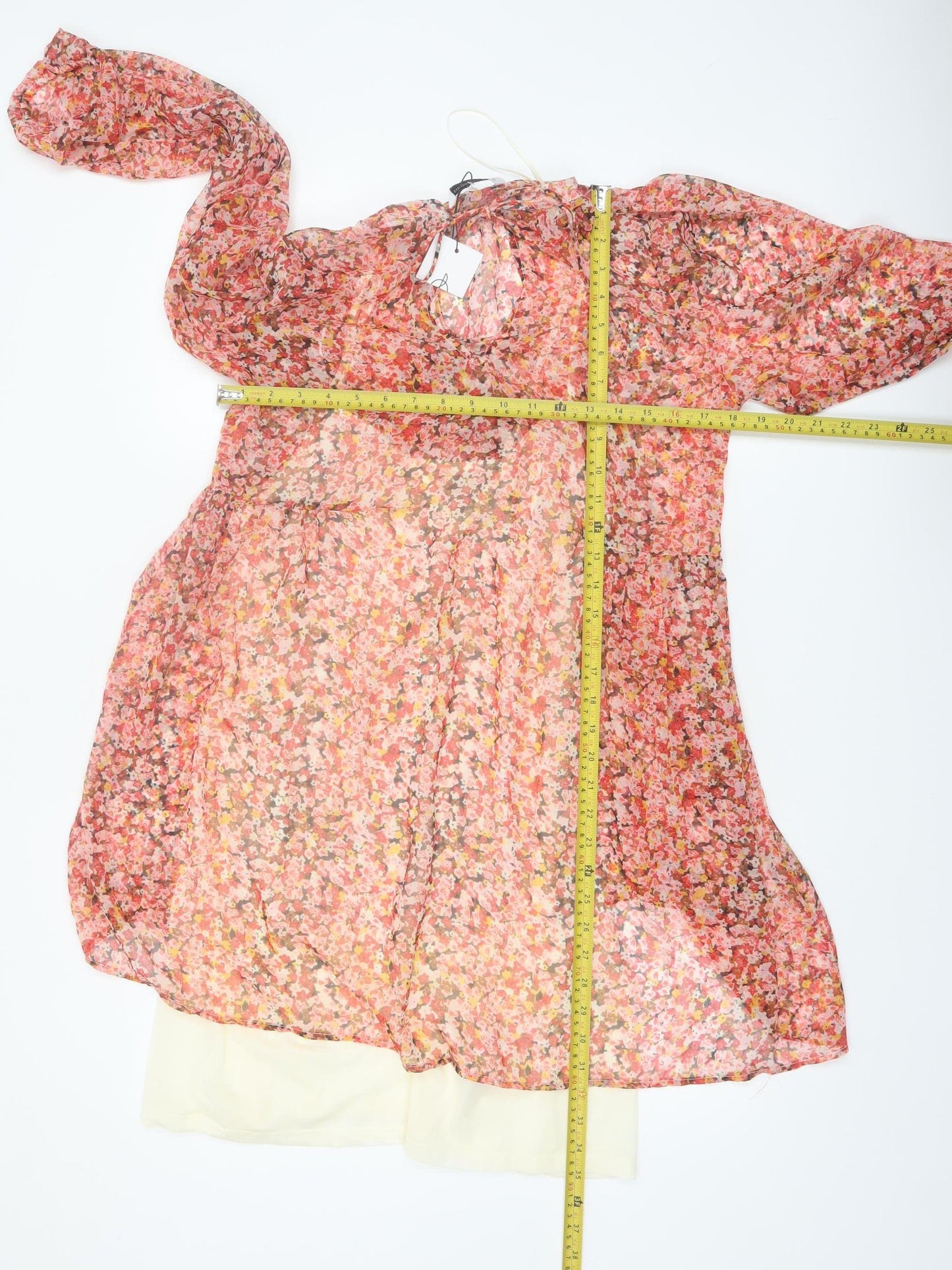 Stradivarius Women Multicoloured Floral A-Line Dress Size 12