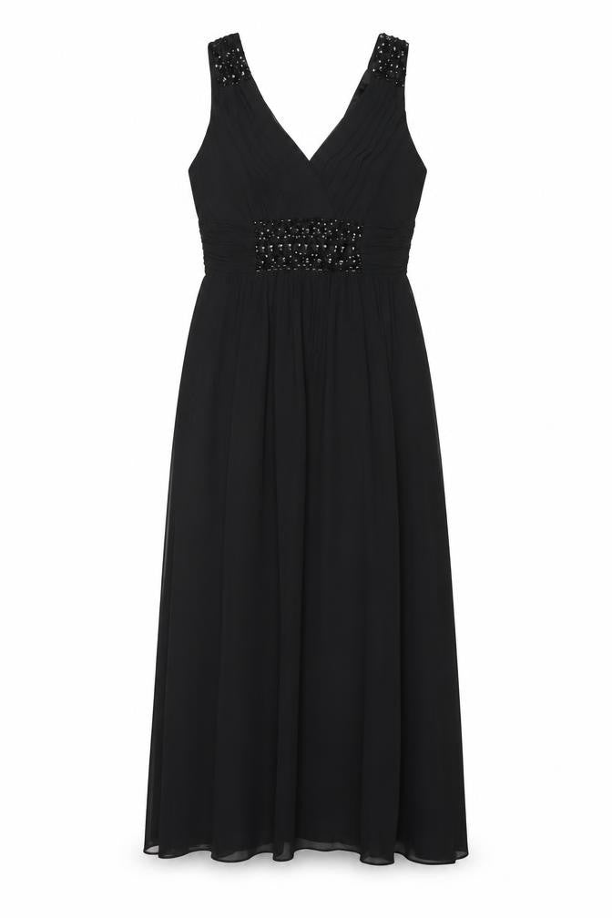 Planet Womens Black Beaded Empire Waist Sleeveless Formal Dress Size 8