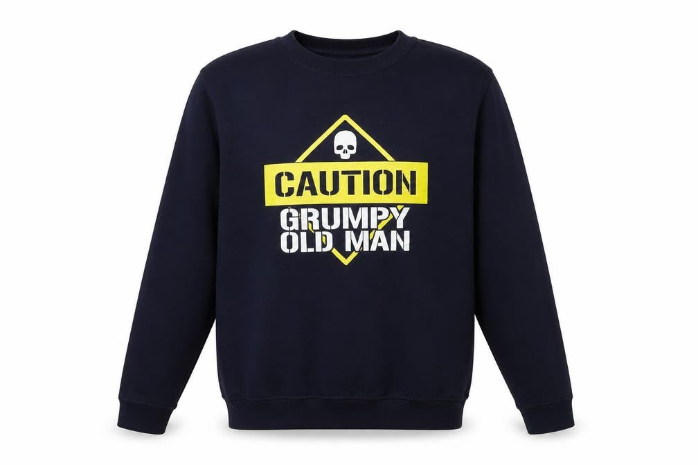 JustHoods Mens Blue Funny Graphic Pullover Sweatshirt Size L