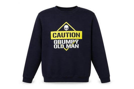 JustHoods Mens Blue Funny Graphic Pullover Sweatshirt Size L
