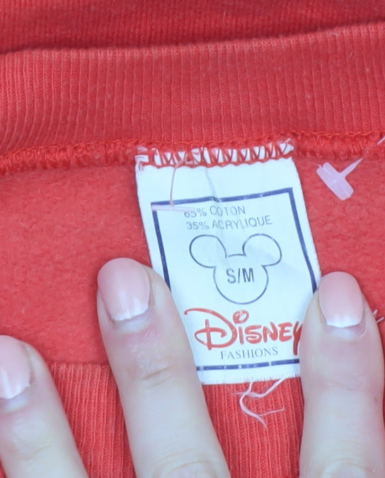 Disney Fashions Womens Red Mickey Mouse Disneyland Paris Pullover Sweatshirt S/M