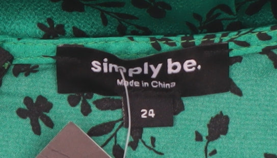 Simply Be Women’s Green Floral A-Line Dress Size 24