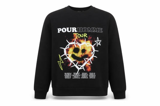 boohooMAN Men's Black Graphic Print Pullover Sweatshirt Size S