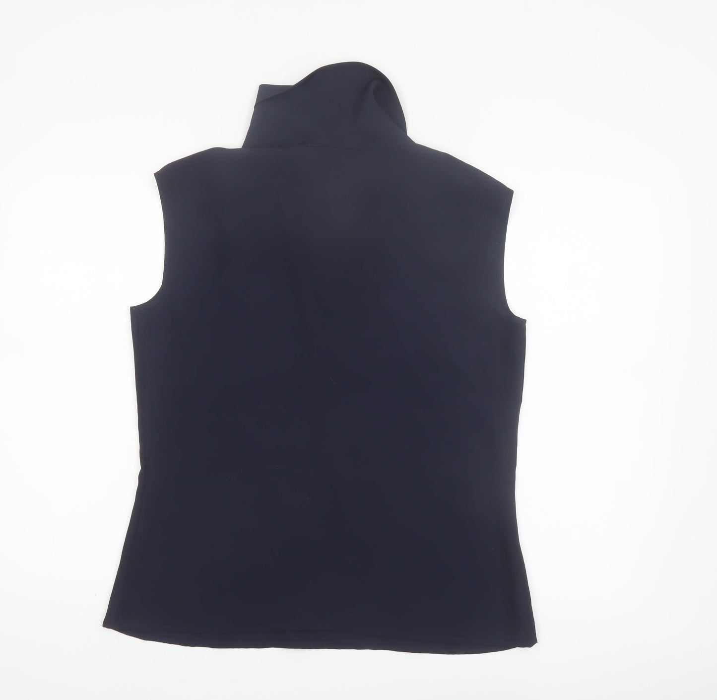 Paul Costelloe Women's Blue Sleeveless Cowl Neck Blouse UK 12
