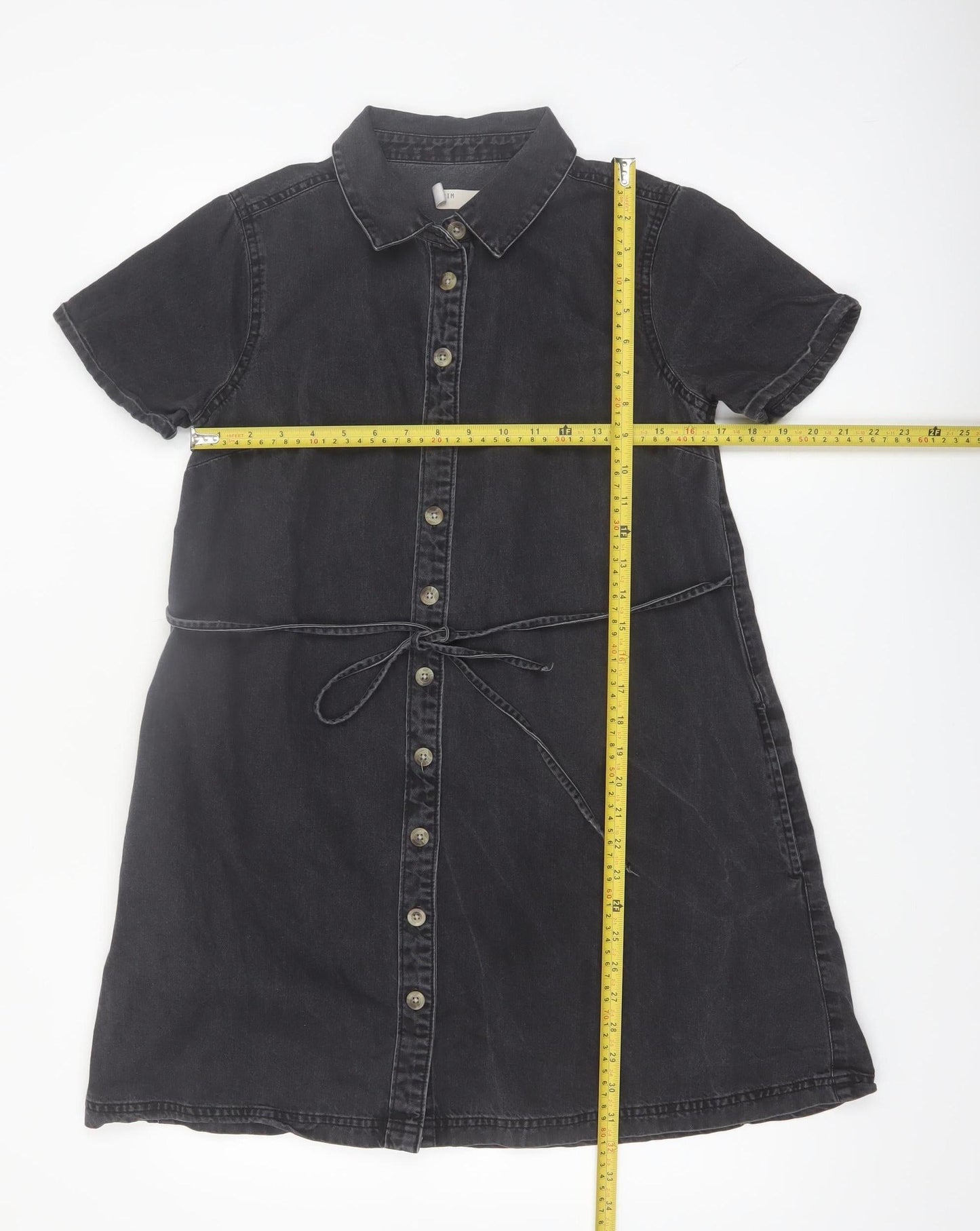 ASOS DESIGN Women’s Black Cotton Button Shirt Dress Size 10