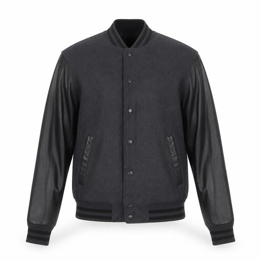 Burning Palms Men’s Black Wool Varsity Jacket Size S