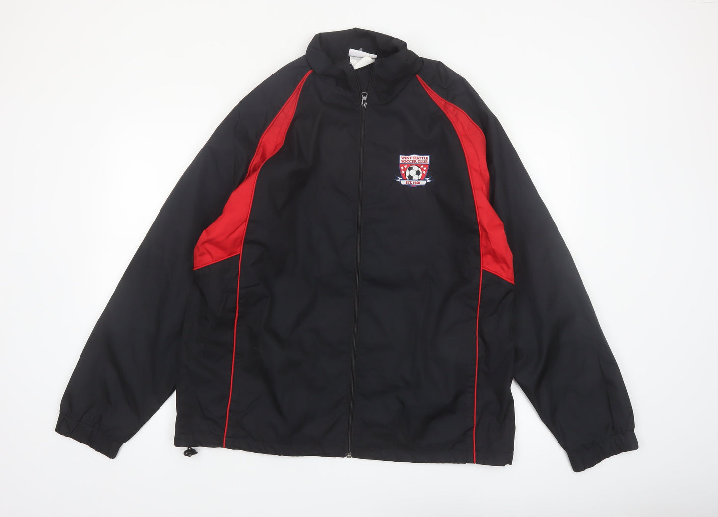 Teamwork Athletic Apparel Men’s Black Red Windbreaker Jacket L