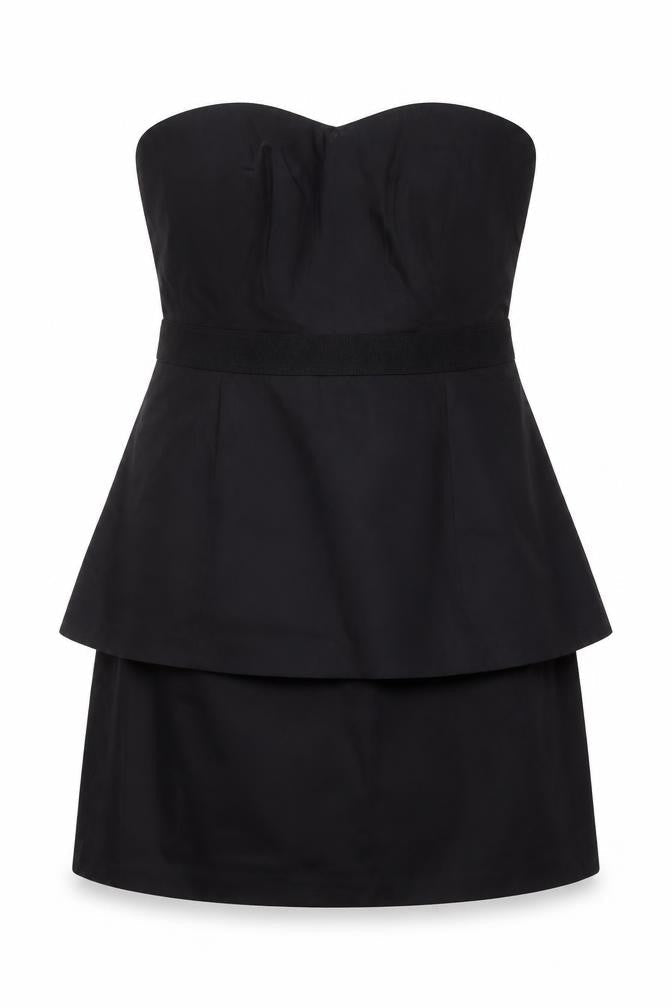 Coast Women's Black Strapless Layered Short Dress Size 16
