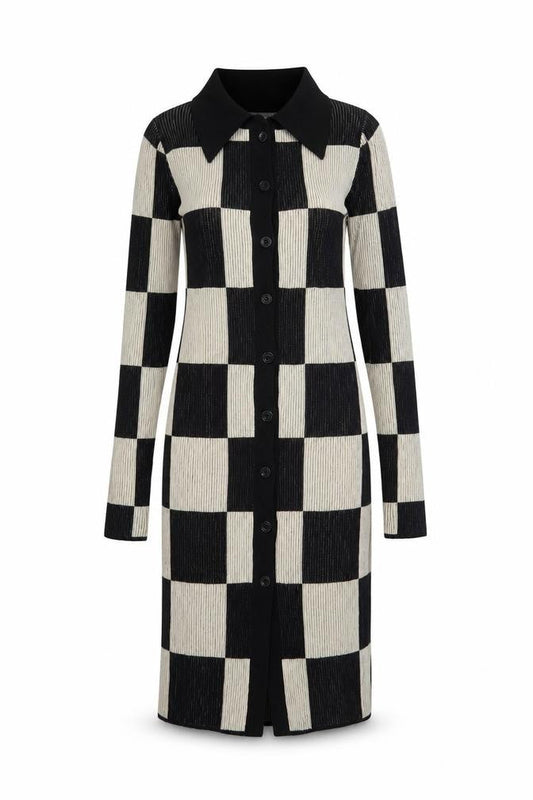Urban Revivo Women’s Black Check Collared Shirt Dress Size 6