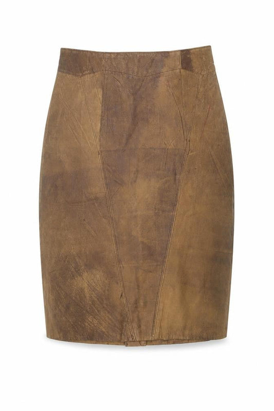 David Benjamin Womens Brown Leather Pencil Skirt Size 10 Vintage
