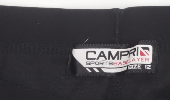 Campri Womens Black Size 12 Slim Fit Sports Leggings