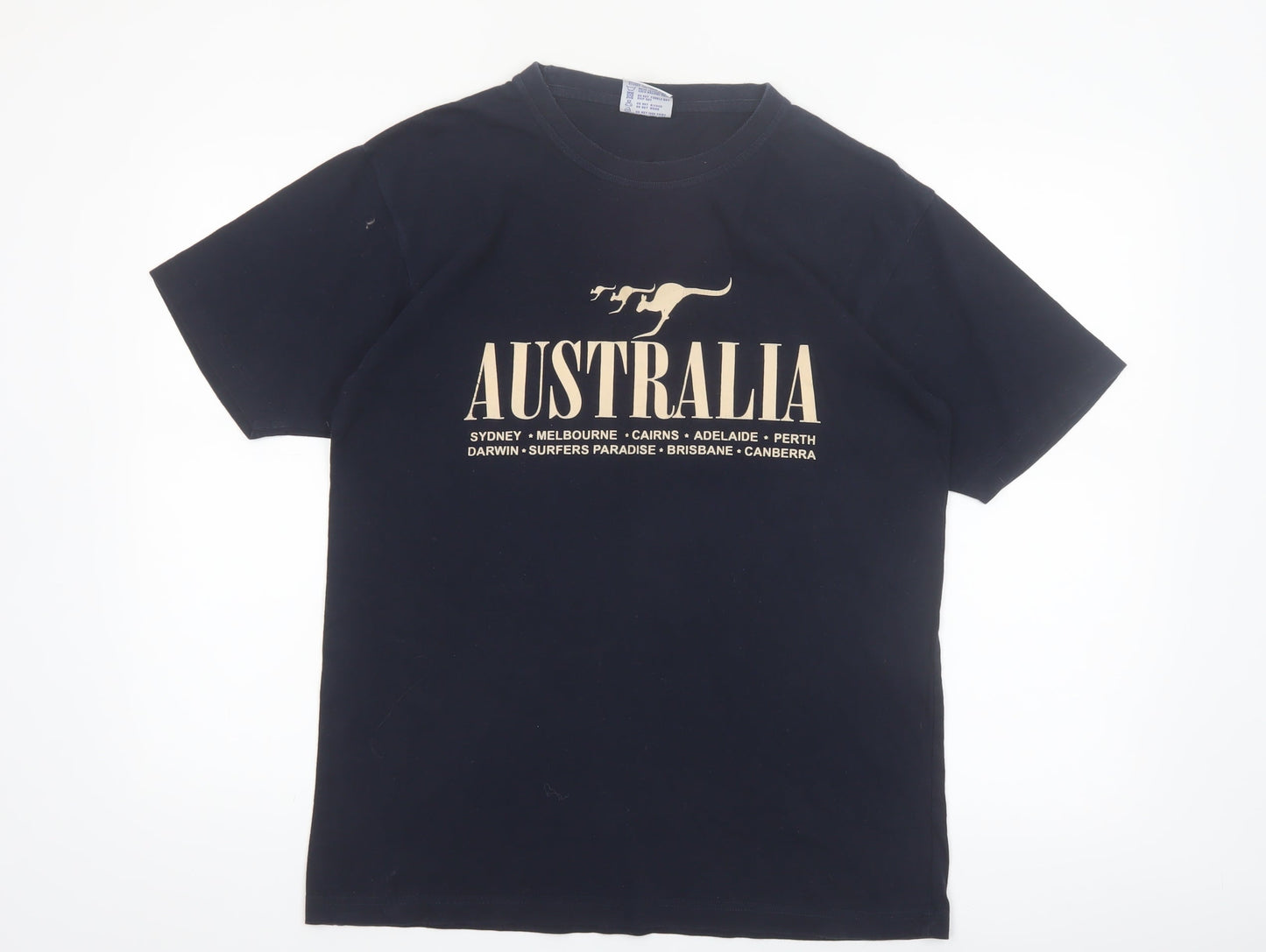 Gooses T-Shirts Men Black Australia Graphic Cotton Crew Neck M