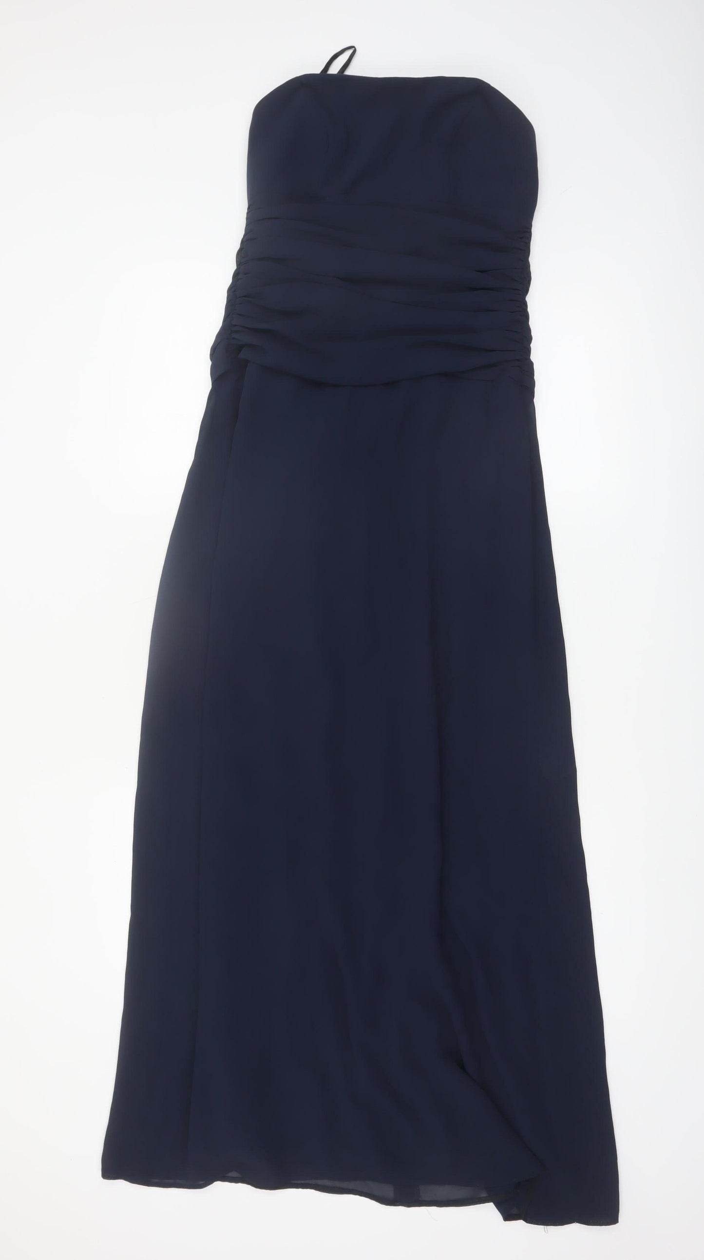 Dessy Collection Women's Blue Strapless Long Formal Dress Size 10