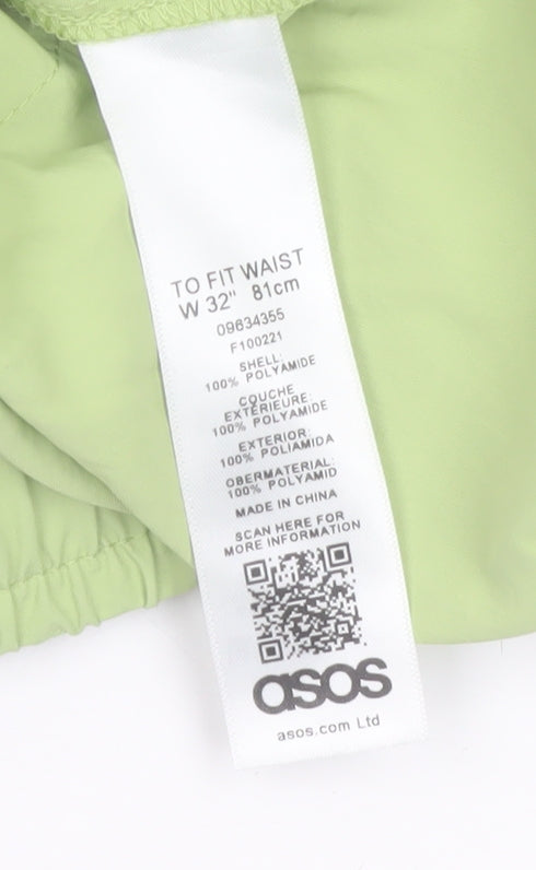 ASOS Men’s Green Cargo Shorts Size 32 Regular Fit Elastic Waist