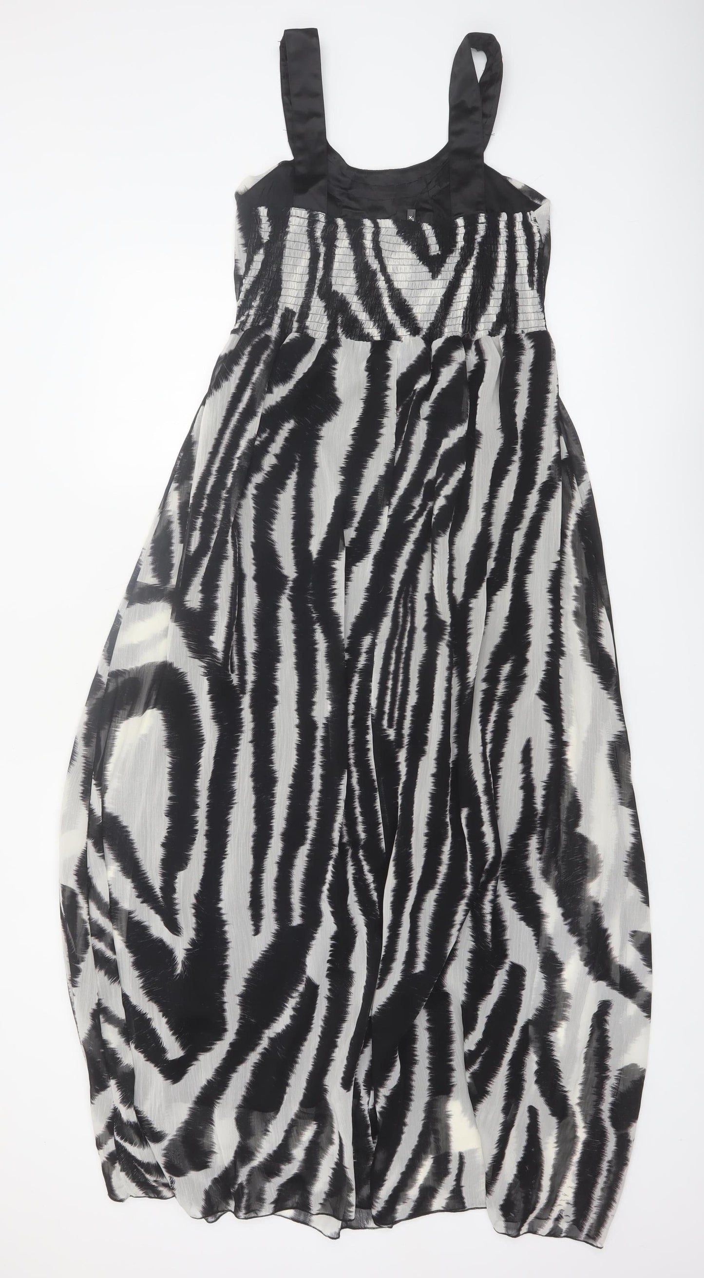 AX Paris Women’s Black Zebra Print Beaded Maxi Dress Size 8