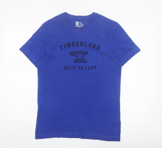 Timberland Men's Blue Regular Fit Cotton Graphic T-Shirt S