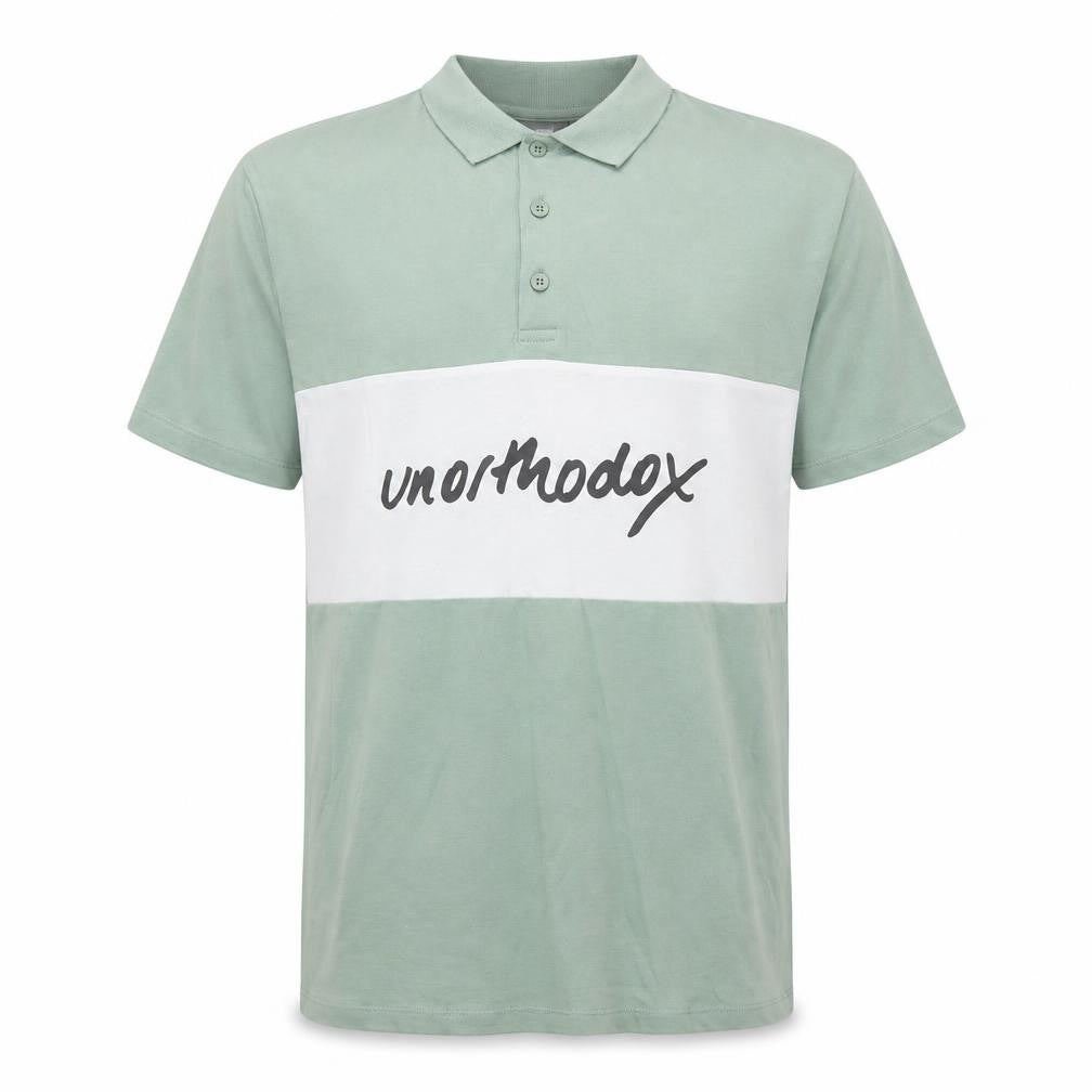 ASOS Men’s Green & White Colourblock Polo Shirt Size M 100% Cotton
