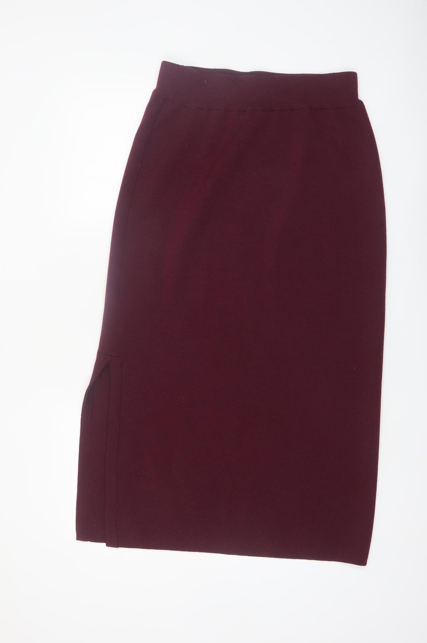 Jaeger Women's Brown Wool Pencil Skirt L Knit Knee Length