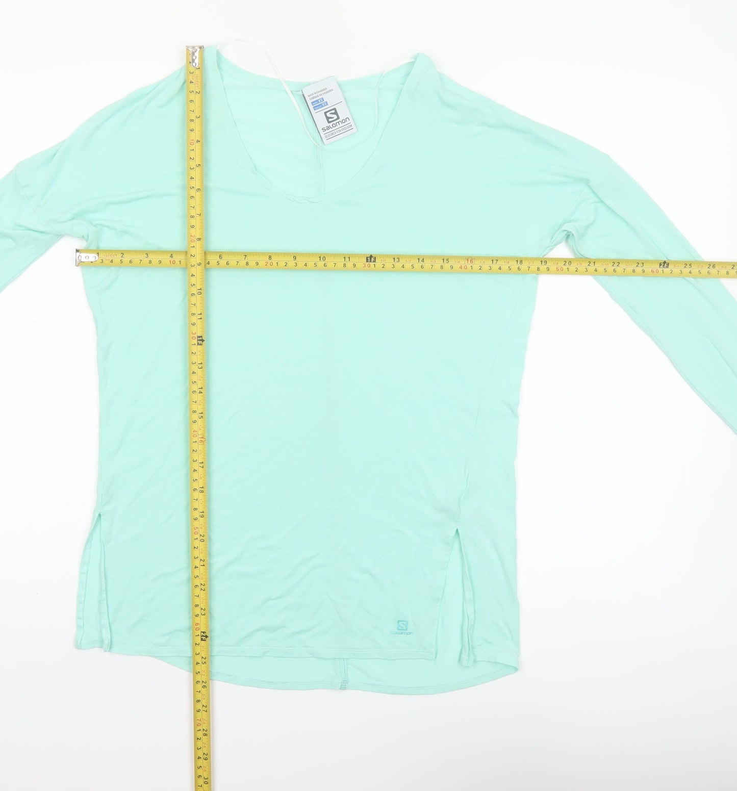 Salomon Women's Green XS Lightweight Long Sleeve V-Neck Sports Top