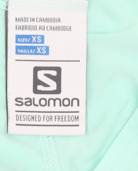 Salomon Women's Green XS Lightweight Long Sleeve V-Neck Sports Top