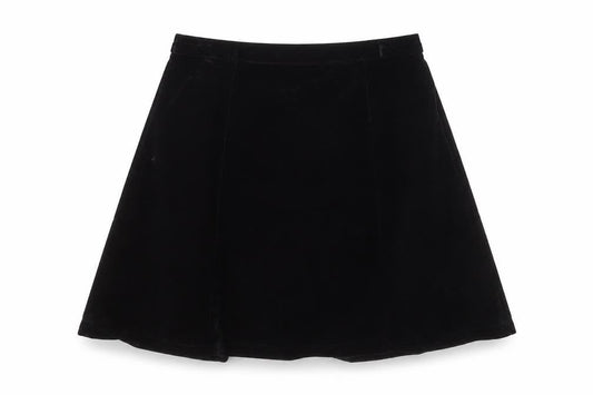 R&K Evening Women’s Black Velvet A-Line Knee Length Skirt L
