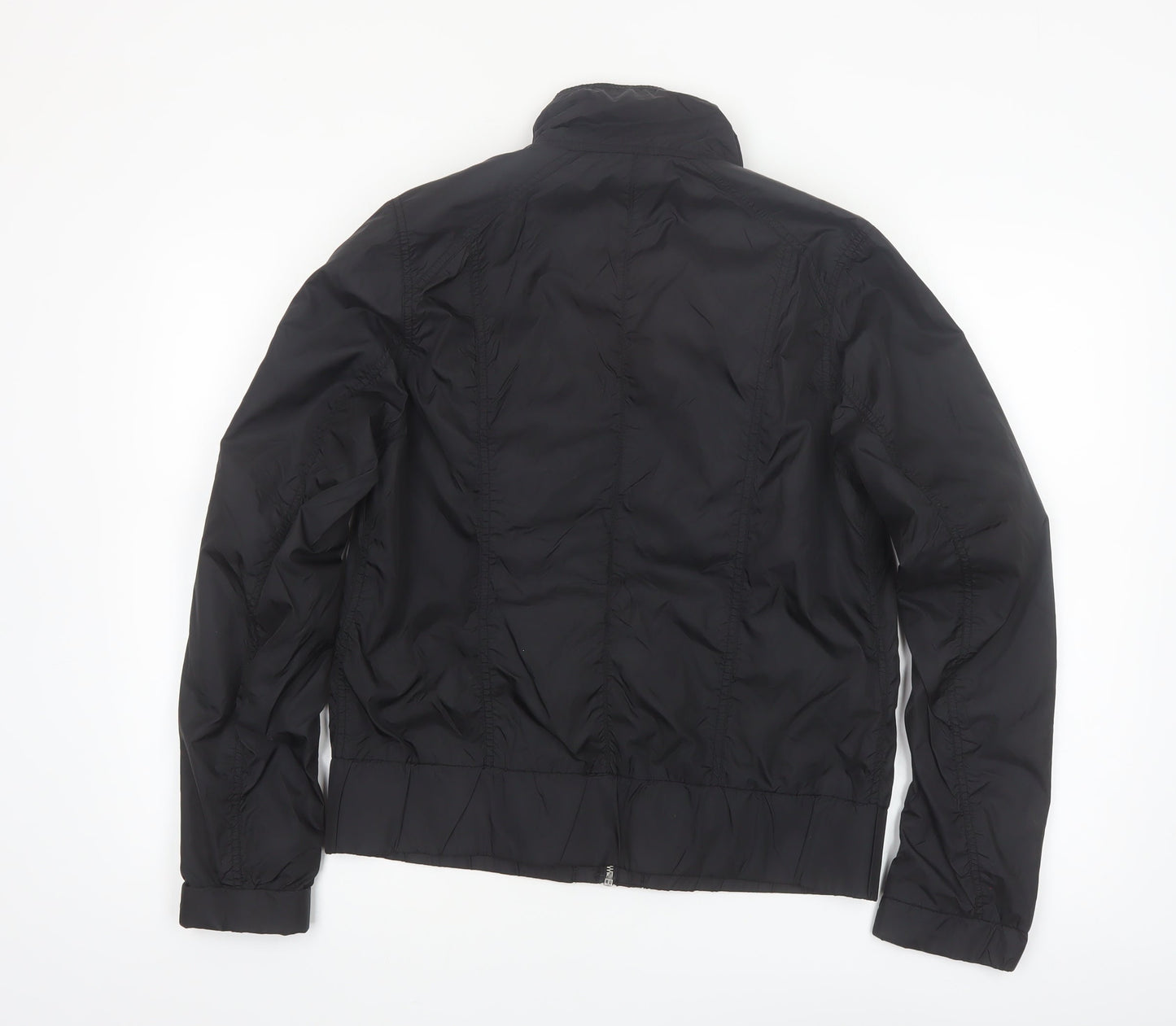 H&M L.O.G.G. Women's Black Bomber Jacket Size 12 Full Zip Casual